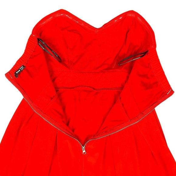 TFNC London ASOS Little Red Dress Sleeveless Pleated Skirt Chifon Women's Size S - Picture 11 of 16